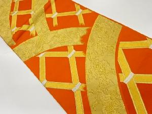 花唐草に曲線模様織出し袋帯